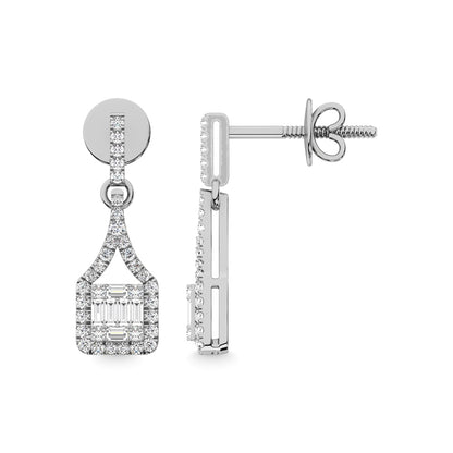 14K White Gold Diamond 1/2 Ct.Tw. Fashion Earrings