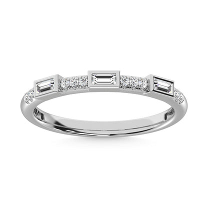 14K White Gold Diamond 1/8 Ct.Tw. Stack Band