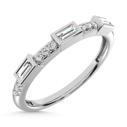 14K White Gold Diamond 1/8 Ct.Tw. Stack Band