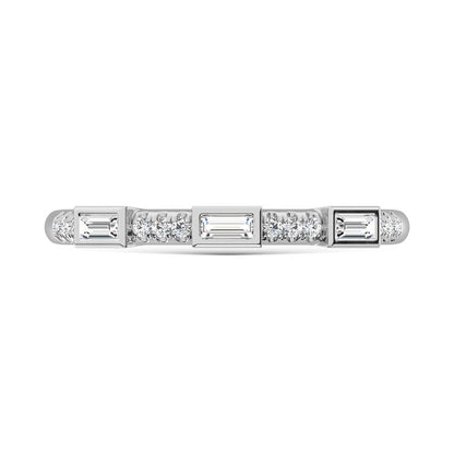 14K White Gold Diamond 1/8 Ct.Tw. Stack Band
