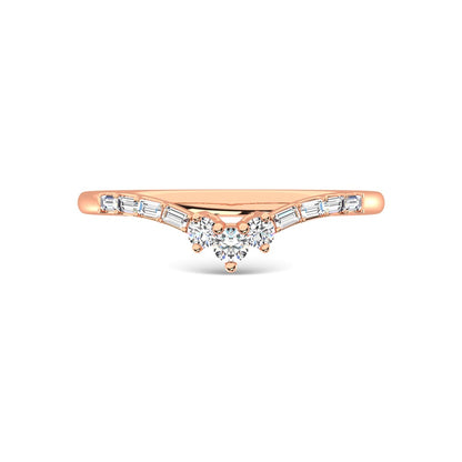 14K Rose Gold Diamond 1/6 Ct.Tw. Chevron Band
