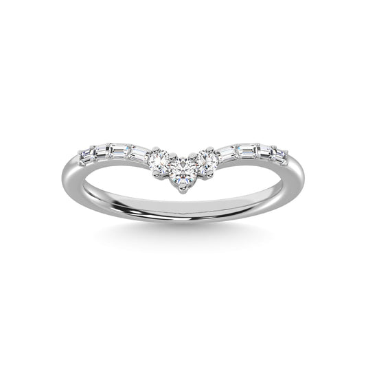 14K White Gold Diamond 1/6 Ct.Tw. Chevron Band
