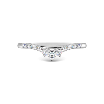 14K White Gold Diamond 1/6 Ct.Tw. Chevron Band