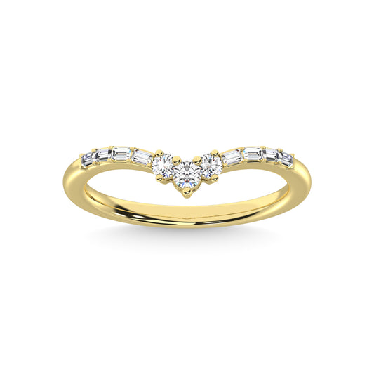 14K Yellow Gold Diamond 1/6 Ct.Tw. Chevron Band