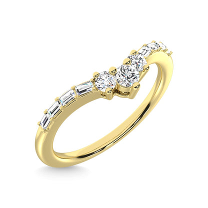 14K Yellow Gold Diamond 1/6 Ct.Tw. Chevron Band