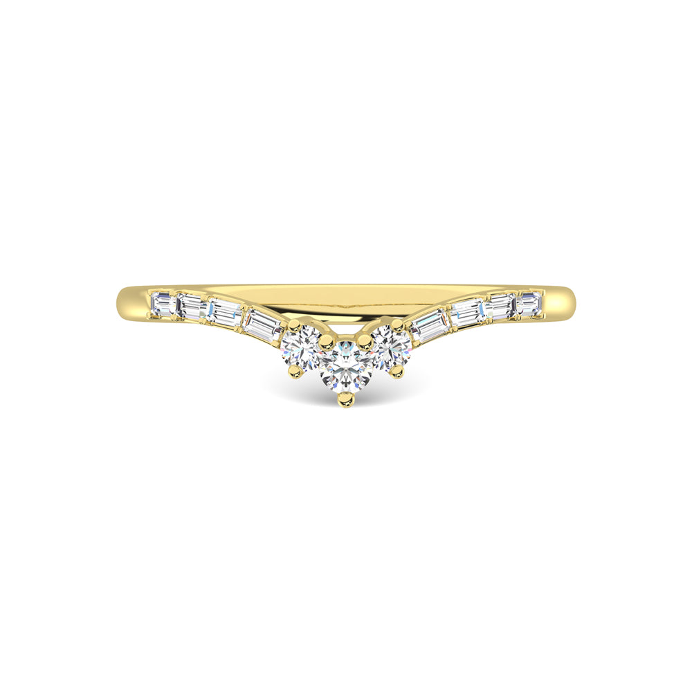 14K Yellow Gold Diamond 1/6 Ct.Tw. Chevron Band
