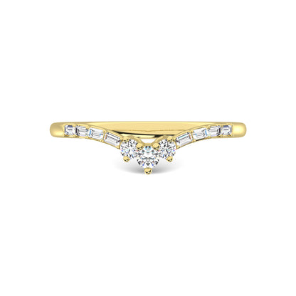 14K Yellow Gold Diamond 1/6 Ct.Tw. Chevron Band