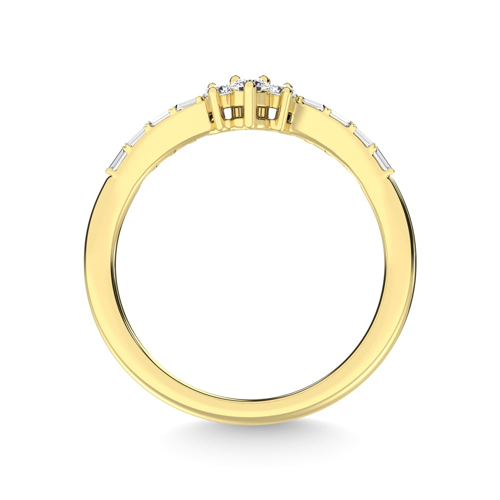 14K Yellow Gold Diamond 1/6 Ct.Tw. Chevron Band