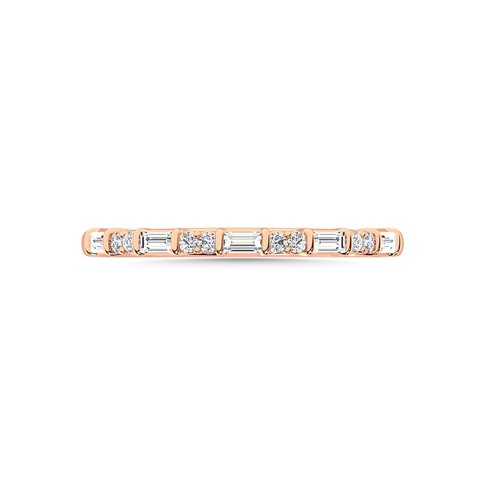 14K Rose Gold Diamond 1/5 Ct.Tw. Stackable Band