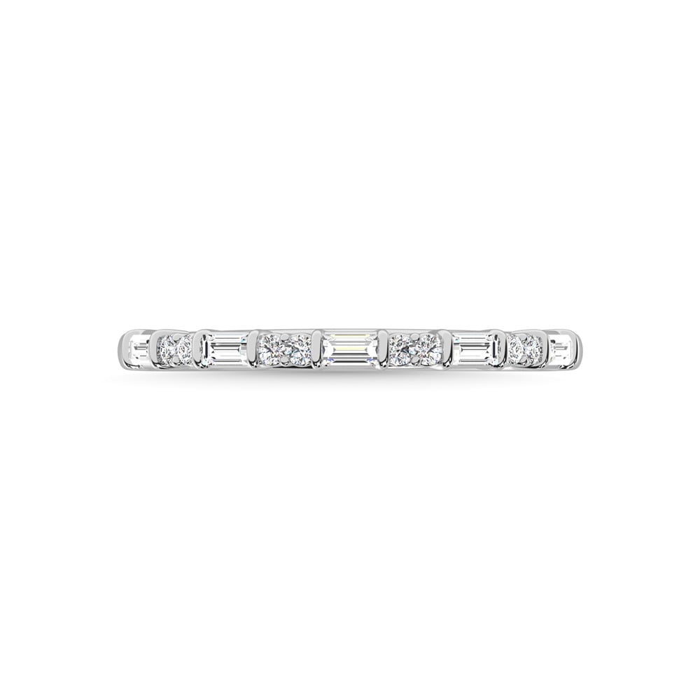 14K White Gold Diamond 1/5 Ct.Tw. Stackable Band