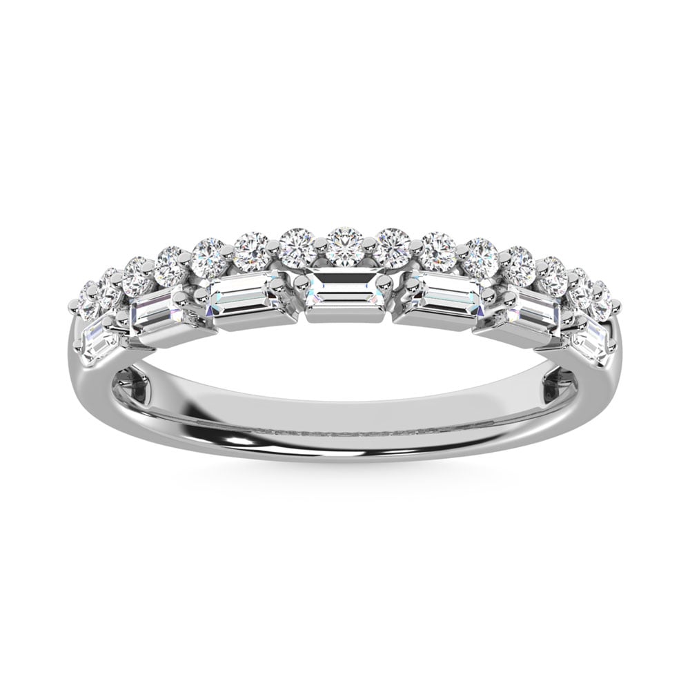 14K White Gold Diamond 1/3 Ct.Tw. Stack Band