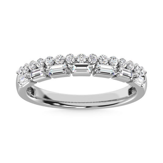 14K White Gold Diamond 1/3 Ct.Tw. Stack Band