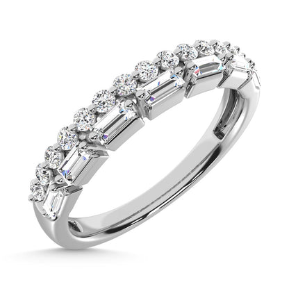 14K White Gold Diamond 1/3 Ct.Tw. Stack Band