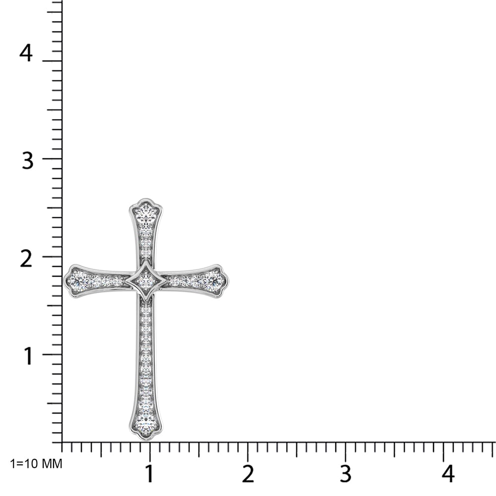 14K White Gold Diamond 1/4 Ct.Tw. Cross Pendant