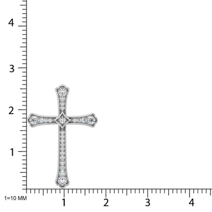14K White Gold Diamond 1/4 Ct.Tw. Cross Pendant