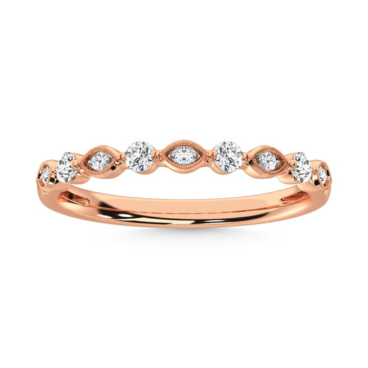 14K Rose Gold Diamond 1/5 Ct.Tw. Stack Band