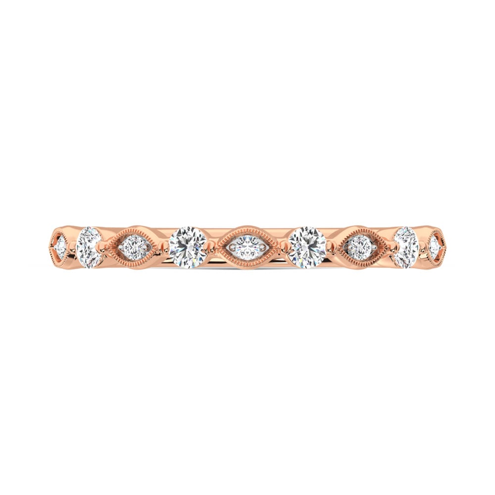 14K Rose Gold Diamond 1/5 Ct.Tw. Stack Band