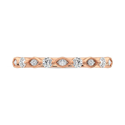 14K Rose Gold Diamond 1/5 Ct.Tw. Stack Band