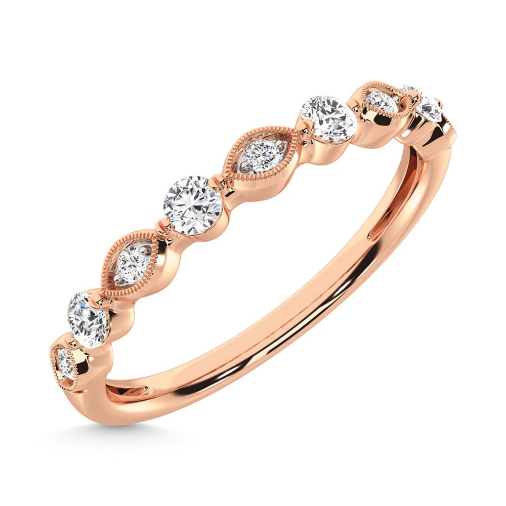 14K Rose Gold Diamond 1/5 Ct.Tw. Stack Band