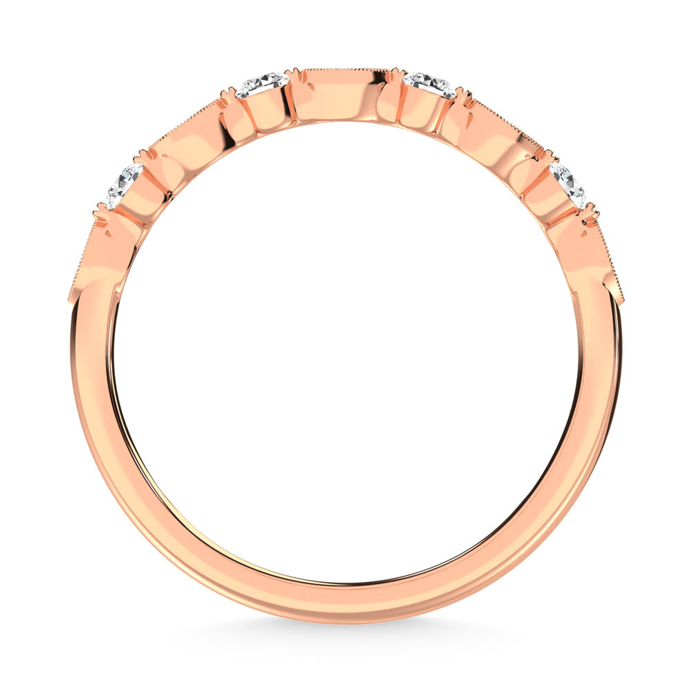 14K Rose Gold Diamond 1/5 Ct.Tw. Stack Band
