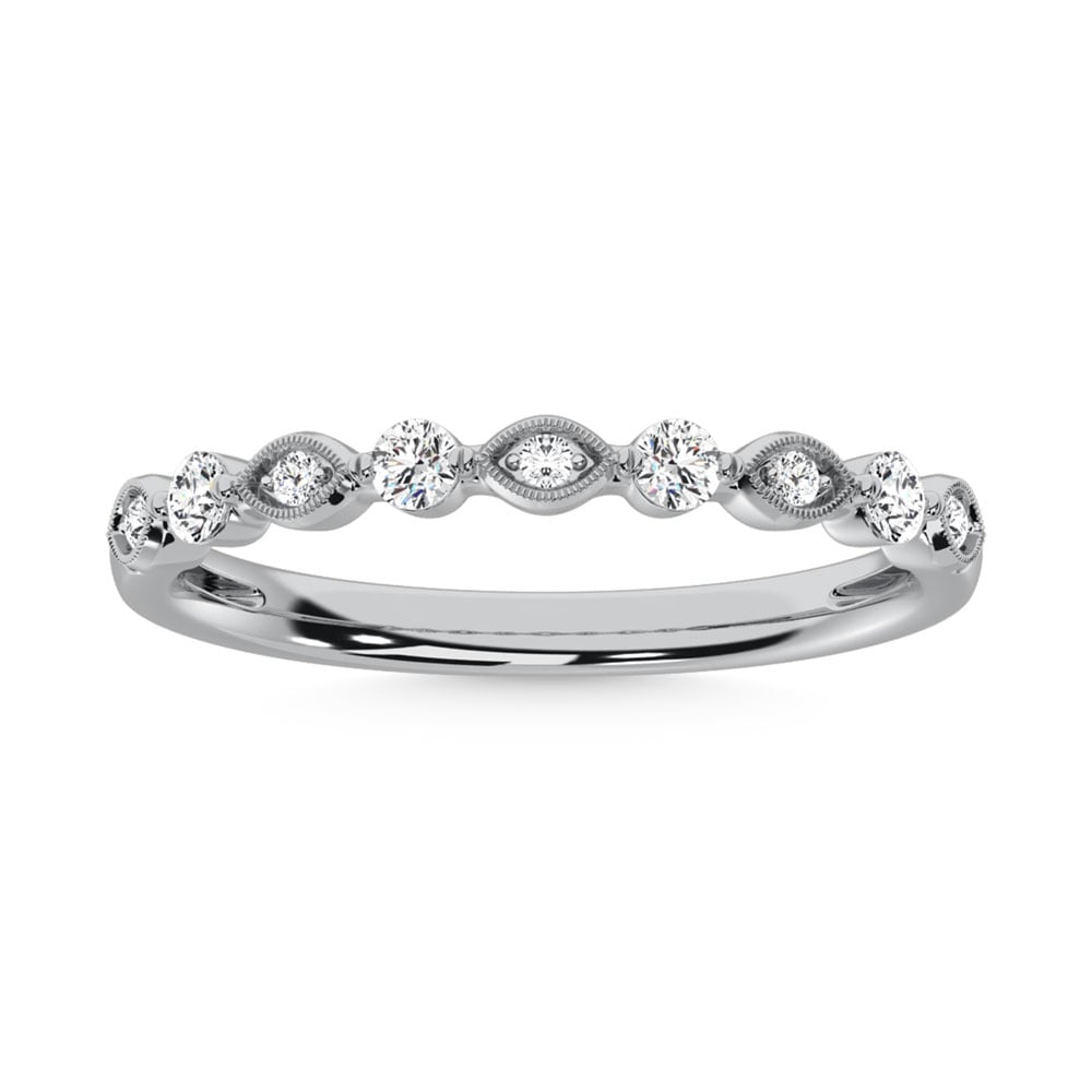 14K White Gold Diamond 1/5 Ct.Tw. Stack Band