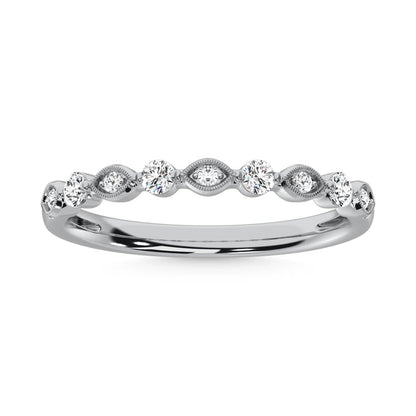 14K White Gold Diamond 1/5 Ct.Tw. Stack Band
