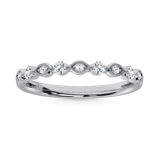 14K White Gold Diamond 1/5 Ct.Tw. Stack Band