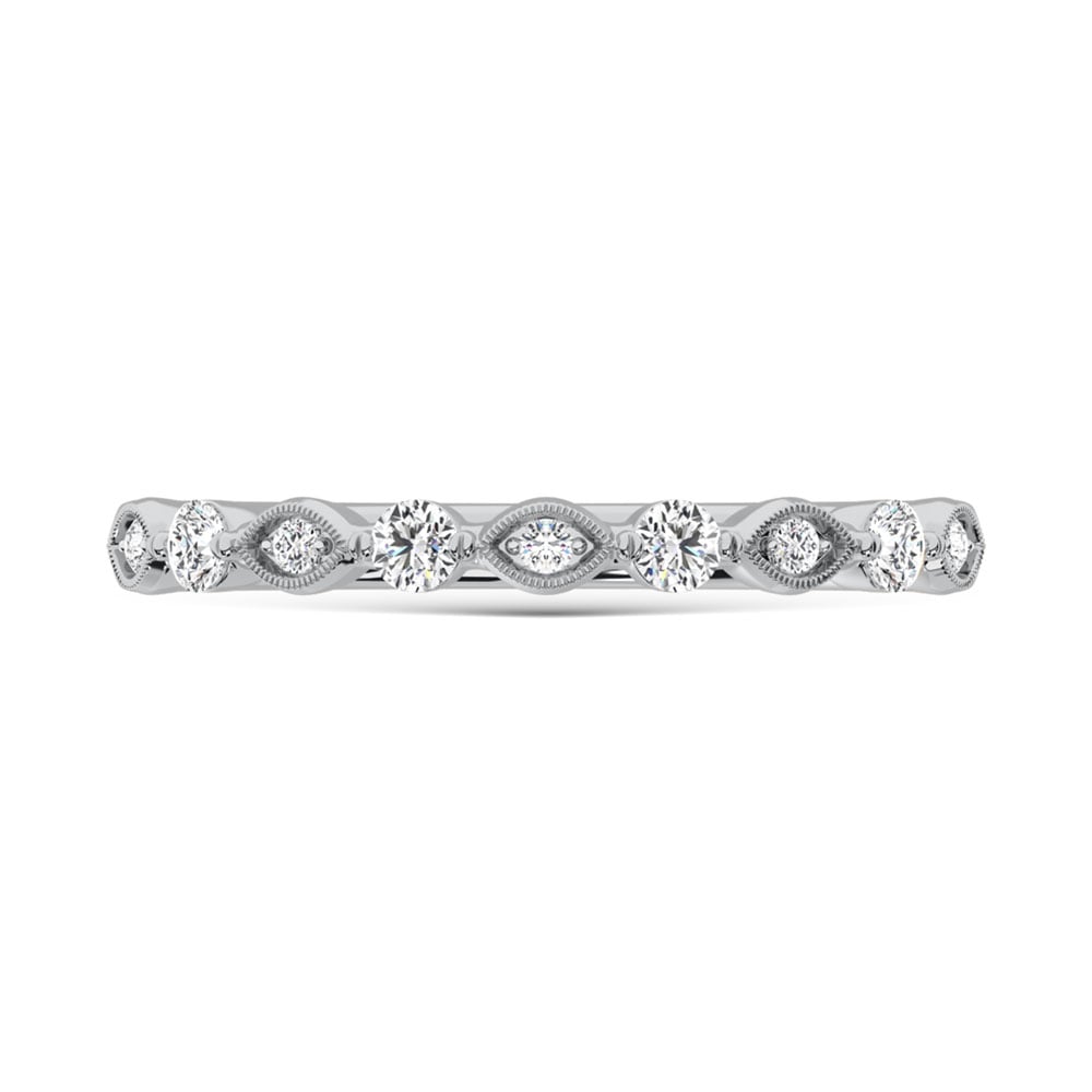 14K White Gold Diamond 1/5 Ct.Tw. Stack Band