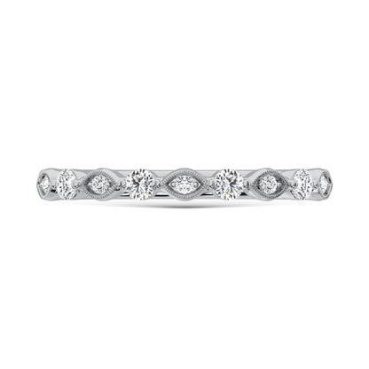14K White Gold Diamond 1/5 Ct.Tw. Stack Band