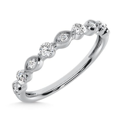 14K White Gold Diamond 1/5 Ct.Tw. Stack Band