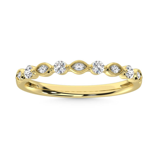 14K Yellow Gold Diamond 1/5 Ct.Tw. Stack Band