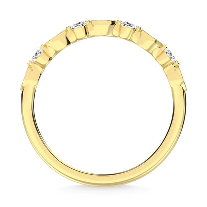 14K Yellow Gold Diamond 1/5 Ct.Tw. Stack Band