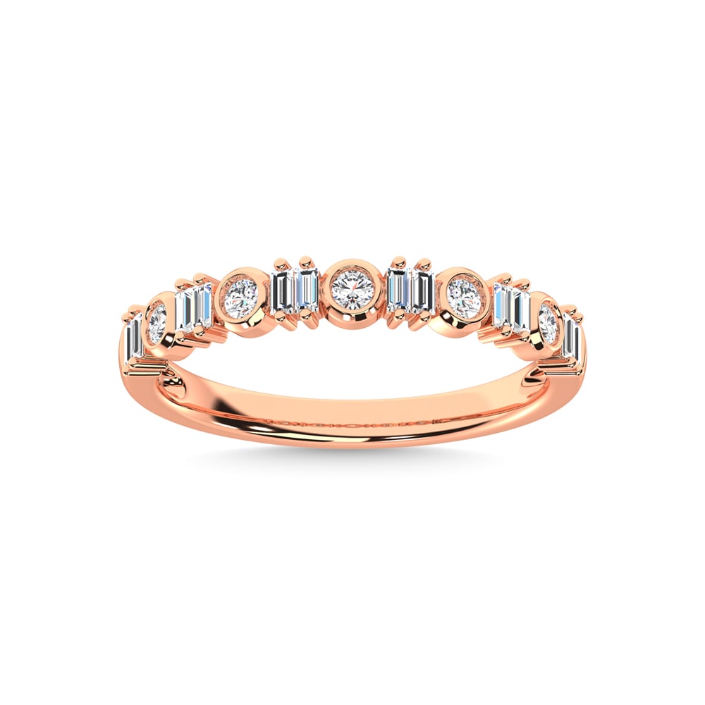 14K Rose Gold Diamond 1/4 Ct.Tw. Stackable Band