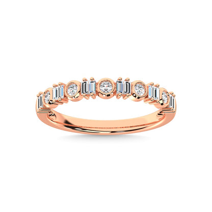 14K Rose Gold Diamond 1/4 Ct.Tw. Stackable Band
