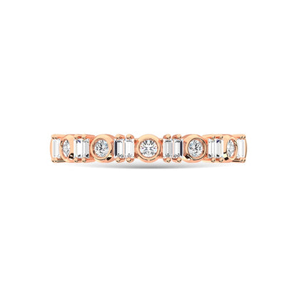 14K Rose Gold Diamond 1/4 Ct.Tw. Stackable Band
