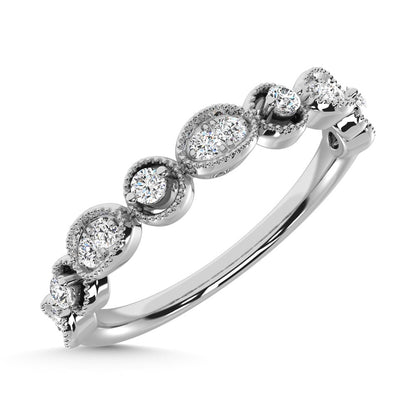 14K White Gold Diamond 1/6 Ct.Tw. Stack Band