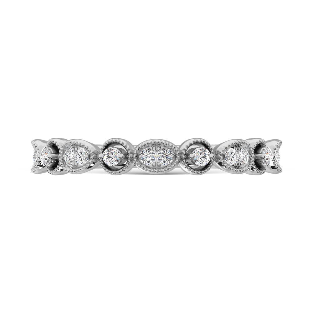 14K White Gold Diamond 1/6 Ct.Tw. Stack Band