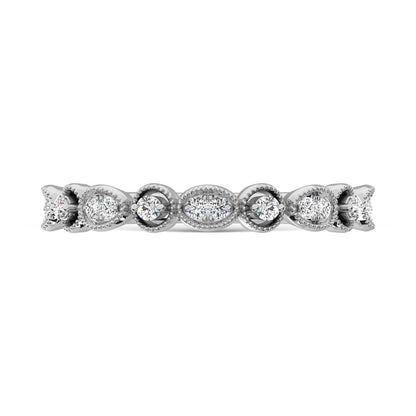14K White Gold Diamond 1/6 Ct.Tw. Stack Band