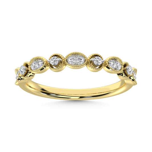 14K Yellow Gold Diamond 1/6 Ct.Tw. Stack Band