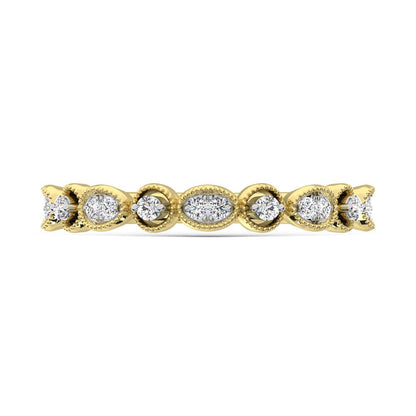 14K Yellow Gold Diamond 1/6 Ct.Tw. Stack Band
