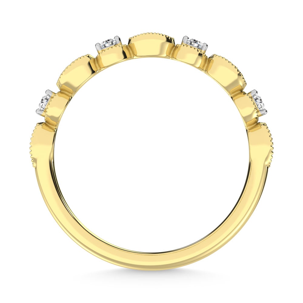 14K Yellow Gold Diamond 1/6 Ct.Tw. Stack Band