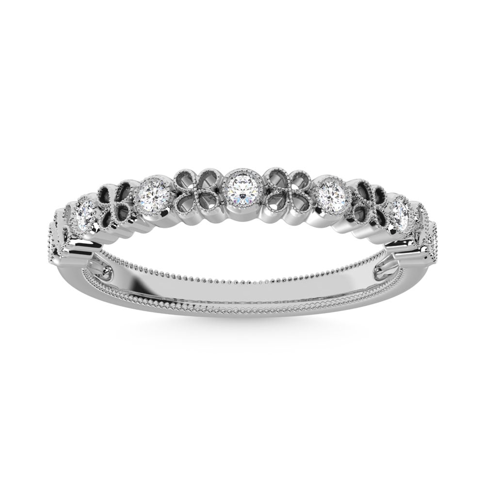 14K White Gold Diamond 1/6 Ct.Tw. Stack Band
