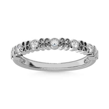 14K White Gold Diamond 1/6 Ct.Tw. Stack Band