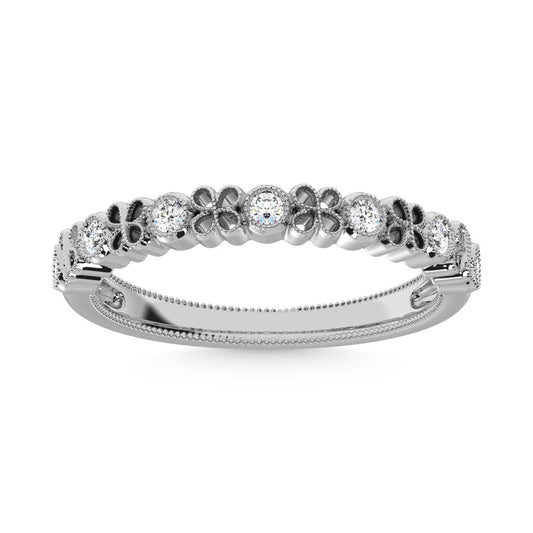 14K White Gold Diamond 1/6 Ct.Tw. Stack Band