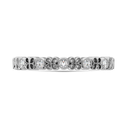 14K White Gold Diamond 1/6 Ct.Tw. Stack Band