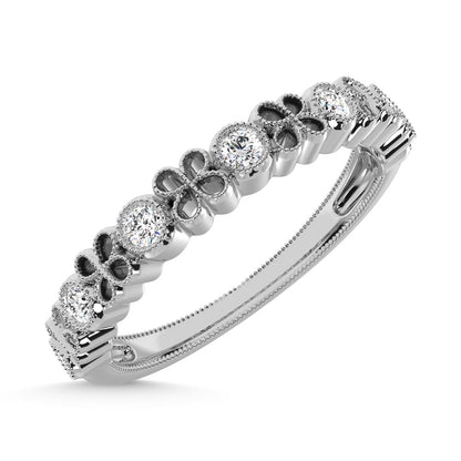 14K White Gold Diamond 1/6 Ct.Tw. Stack Band