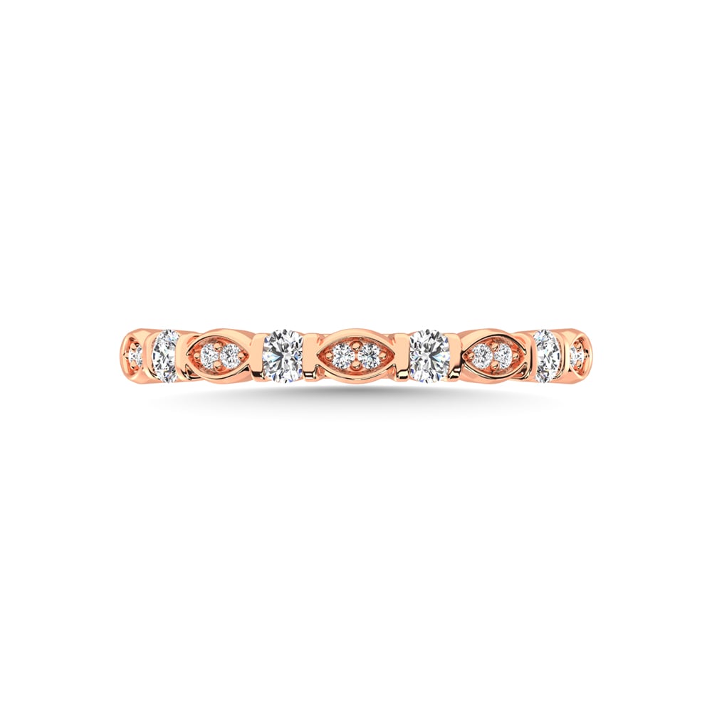 10K Rose Gold Diamond 1/5 Ct.Tw. Stack Band