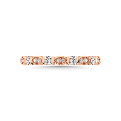 10K Rose Gold Diamond 1/5 Ct.Tw. Stack Band