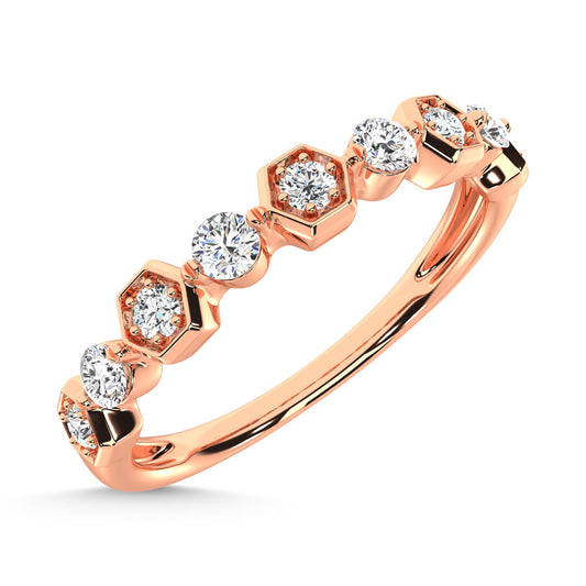 14K Rose Gold Diamond 1/4 Ct.Tw. Stack Band