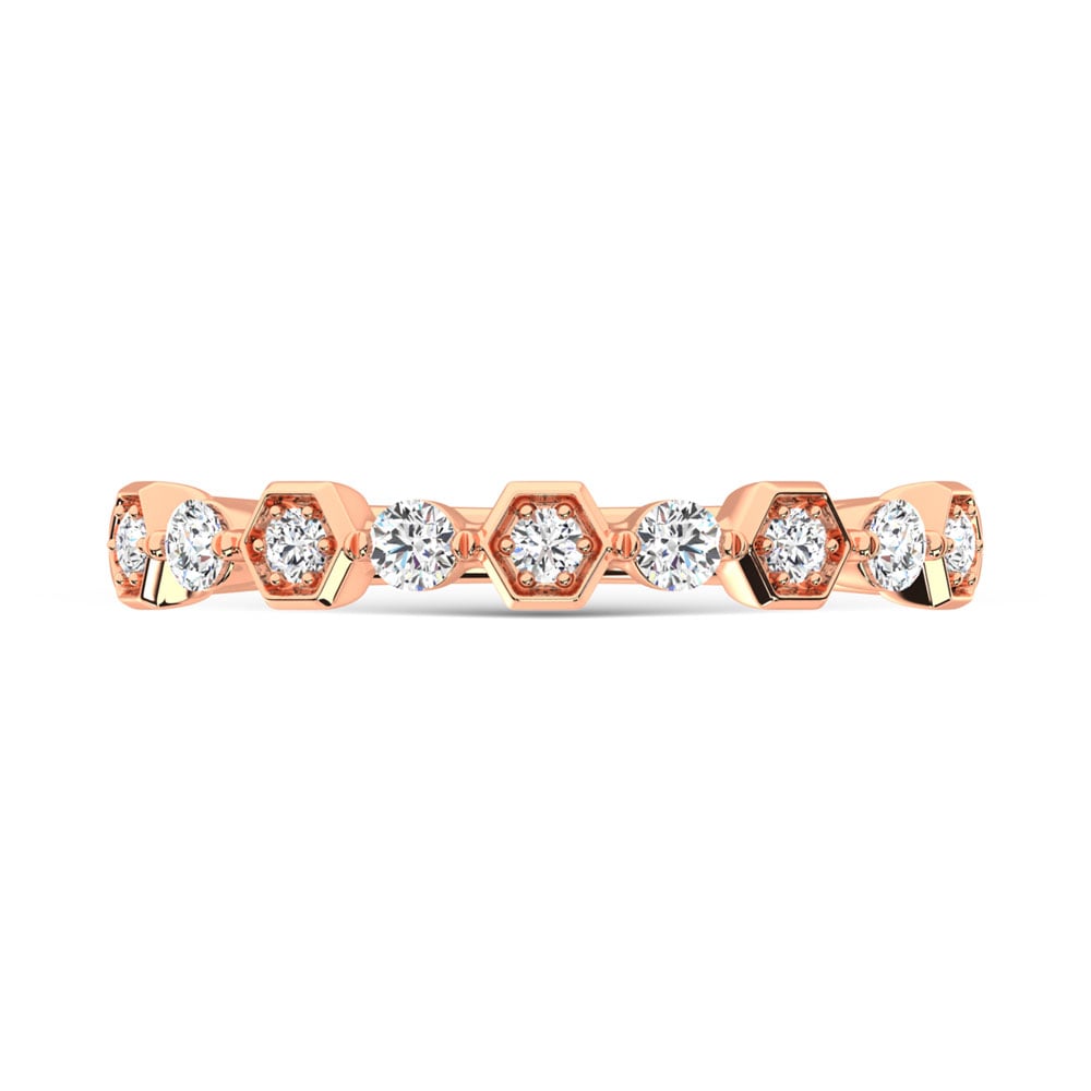 14K Rose Gold Diamond 1/4 Ct.Tw. Stack Band